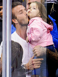 Adorable! David Beckham Caught on 'KissCam' Smooching Daughter Harper | David Beckham