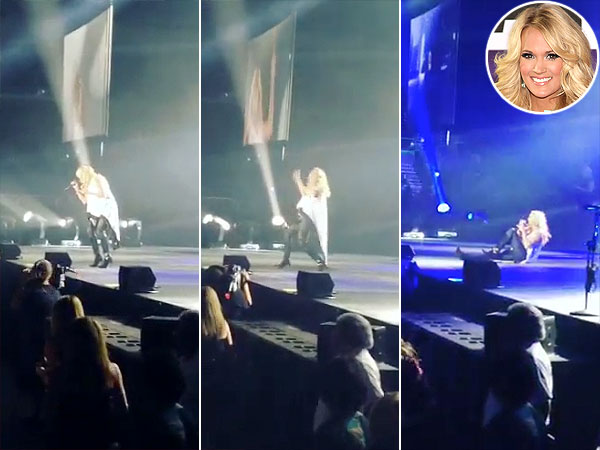 Carrie Underwood Takes a Stiletto-Fueled Stage Tumble