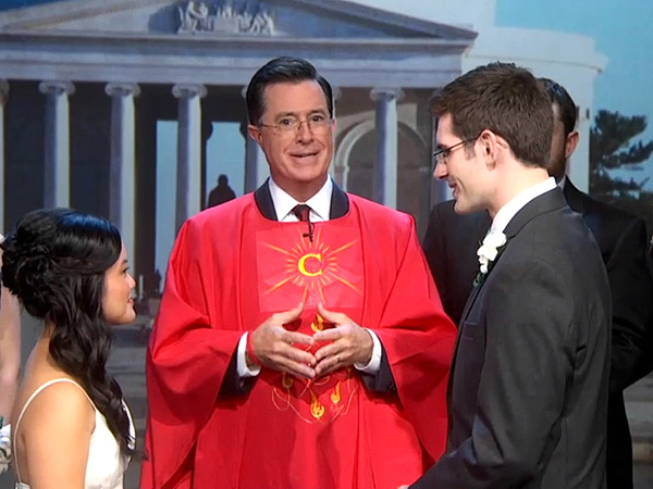 Stephen Colbert Hosts Wedding Because of Government Shutdown