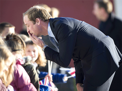 Prince William Kisses George Goodbye, Then It's Off to Work| The British Royals, The Royals, Royal Baby, Kate Middleton, Prince George, Prince William