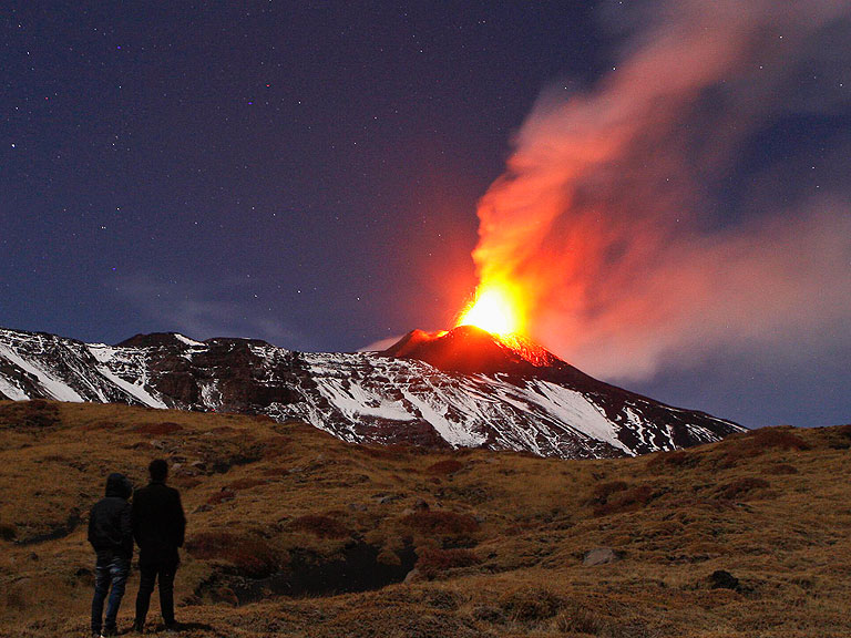 Mount Etna Erupts in Sicily