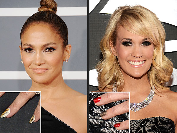 Grammy Nails Jennifer Lopez, Carrie Underwood