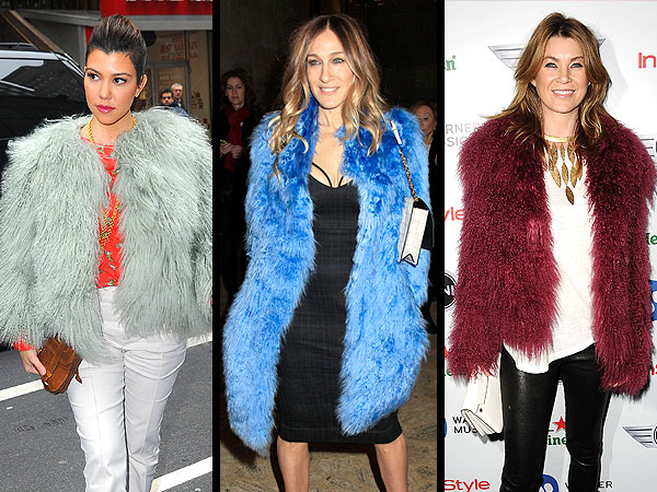 Kourtney Kardashian, Sarah Jessica Parker Furry Coats