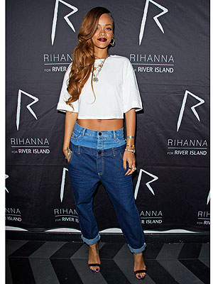 Rihanna double jeans
