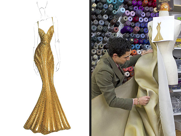 Zac Posen Gold Dress Magnum