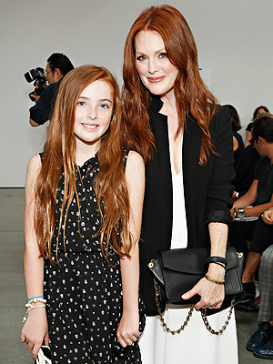 Julianne Moore and her daughter Liv at New York Fashion Week