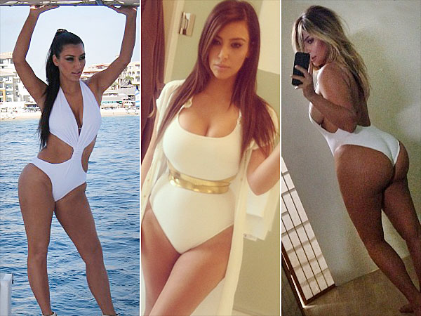Kim Kardashian butt, half-nude