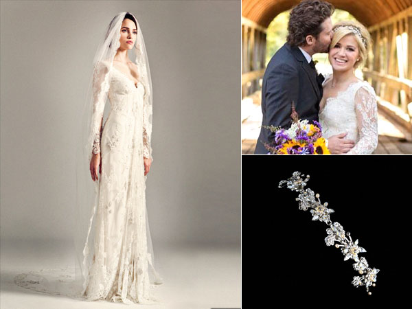 PHOTO: Kelly Clarkson Wedding Gown, Wedding Dress, Wedding Hairpiece ...