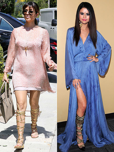 KNEE-HIGH GLADIATOR SANDALS photo | Khloe Kardashian, Selena Gomez