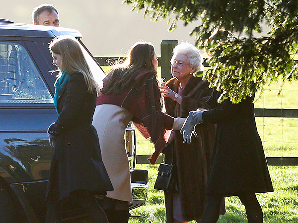Kate Kisses the Queen at Christmas Morning Service| Christmas, The British Royals, The Royals, Kate Middleton, Prince George, Prince William, Queen Elizabeth