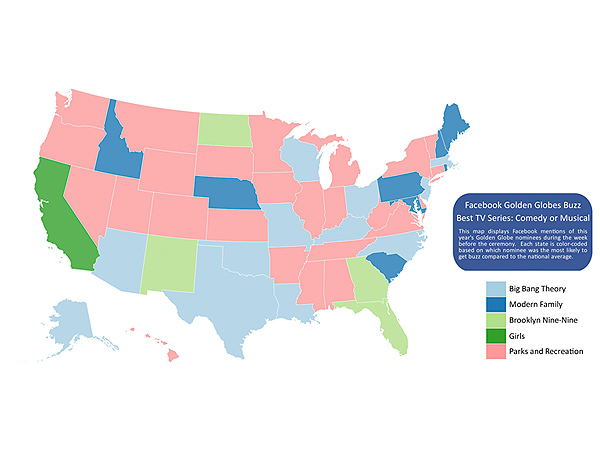 These Maps Show Facebook Users' Predictions for the Golden Globes| Golden Globe Awards 2014, Golden Globes