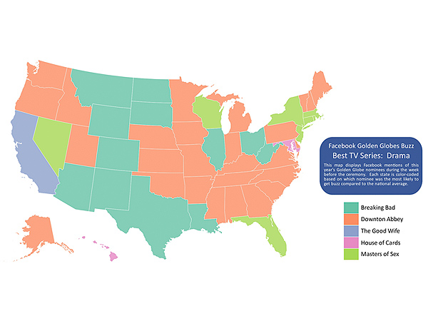 These Maps Show Facebook Users' Predictions for the Golden Globes| Golden Globe Awards 2014, Golden Globes