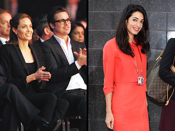 Amal Alamuddin Joins Angelina Jolie and Brad Pitt at Anti-Rape Summit