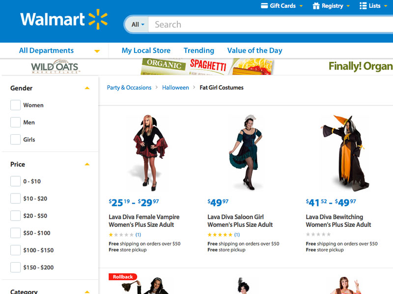 Fat Girl Costumes: Walmart Apologizes for Plus-Size Mislabeling