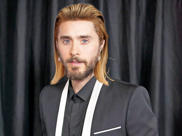 Jared Leto's Messy Golden Globe Man Bun Gets a Celebrity Makeover| Golden Globe Awards 2014, Golden Globes, Hayden Panettiere, Jared Leto, Sarah Hyland, Zooey Deschanel, Zosia Mamet