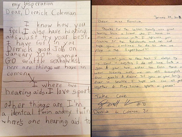 Deaf Seattle Seahawks Player Derrick Coleman Inspires Hearing Impaired Girl