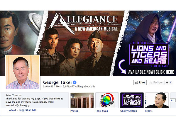 Facebook's 10th Anniversary: Celebrate by Following These 10 Stars| Bruno Mars, Dwayne ''The Rock'' Johnson, George Takei, Lady Gaga, Miley Cyrus, Paulo Coelho, Pitbull, Shakira, Vin Diesel, Will Smith, Media Products