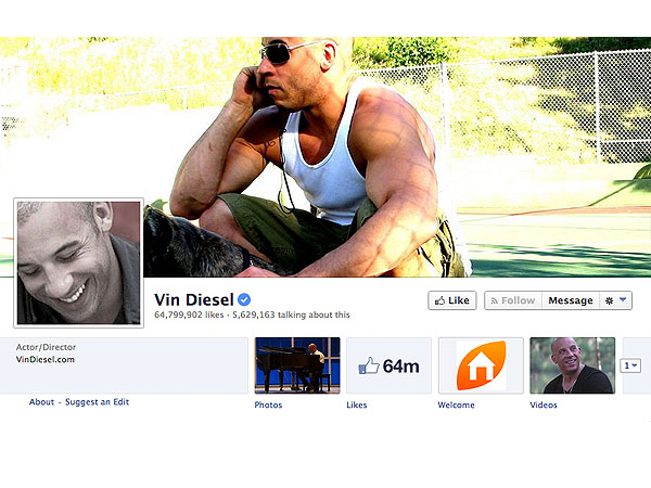 Facebook's 10th Anniversary: Celebrate by Following These 10 Stars| Bruno Mars, Dwayne ''The Rock'' Johnson, George Takei, Lady Gaga, Miley Cyrus, Paulo Coelho, Pitbull, Shakira, Vin Diesel, Will Smith, Media Products