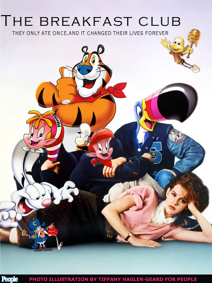 For National Cereal Day, We've Photoshopped Famous Movie Posters to Be About Cereal| Breakfast at Tiffany's, Milk, Serial Mom, The Breakfast Club, Food