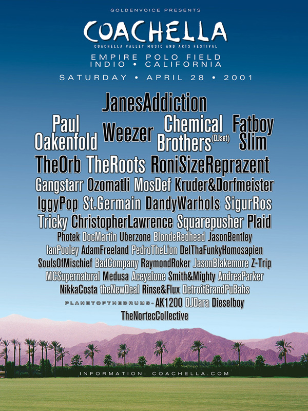 Revisit 15 Years of Coachella with Every Poster from Festivals Past| Black Eyed Peas, Foo Fighters, Kraftwerk, N.E.R.D., Pixies, Rage Against the Machine, Tool, The Coachella Music and Arts Festival, Pharrell Williams