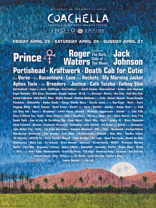 Revisit 15 Years of Coachella with Every Poster from Festivals Past| Black Eyed Peas, Foo Fighters, Kraftwerk, N.E.R.D., Pixies, Rage Against the Machine, Tool, The Coachella Music and Arts Festival, Pharrell Williams