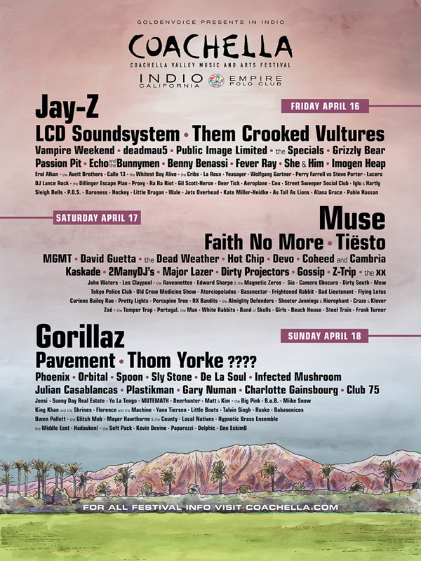 Revisit 15 Years of Coachella with Every Poster from Festivals Past| Black Eyed Peas, Foo Fighters, Kraftwerk, N.E.R.D., Pixies, Rage Against the Machine, Tool, The Coachella Music and Arts Festival, Pharrell Williams