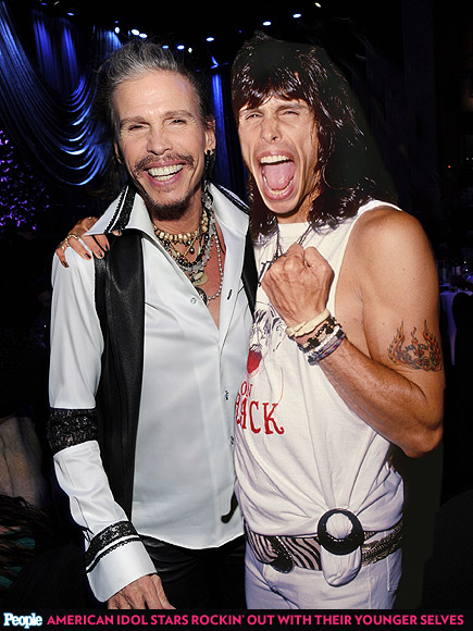 American Idol Stars Rockin' Out with Their Younger Selves| American Idol, American Idol, Carrie Underwood, Clay Aiken, Jennifer Hudson, Jordin Sparks, Kelly Clarkson, Paula Abdul, Simon Cowell, Steven Tyler, Authors Class