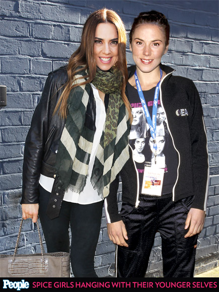 See the Spice Girls Posing with Their Past Selves| Spice Girls, Music, Emma Bunton, Geri Halliwell, Melanie Brown, Melanie Chisholm, Victoria Beckham