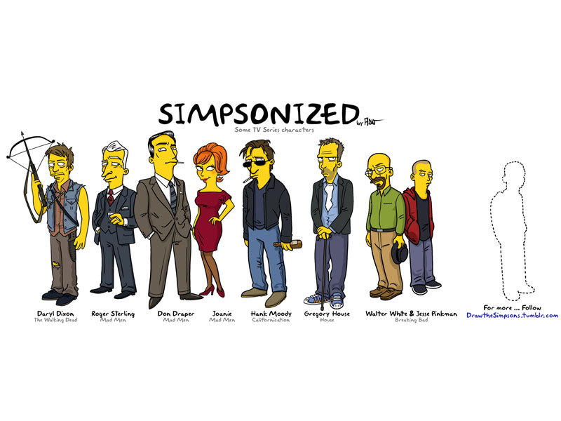7 of Your Favorite TV Shows, Simpson-ized| A Game of Thrones, Breaking Bad, Game of Thrones, The Simpsons, The Simpsons, Around the Web, People Picks