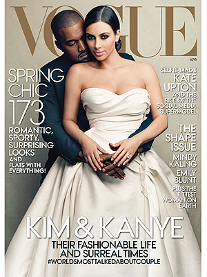 Kim Kardashian and Kanye West Vogue cover