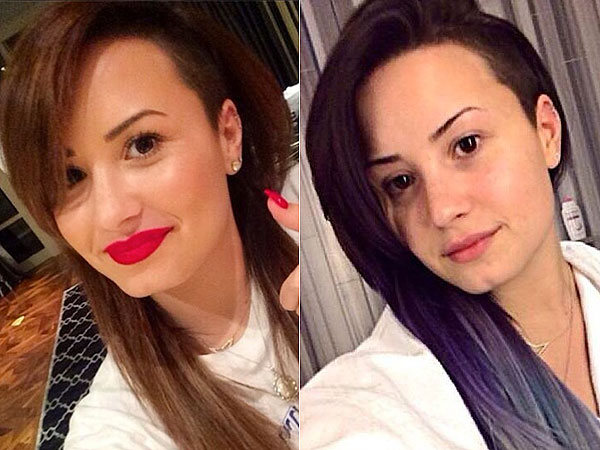 Demi Lovato purple, silver hair