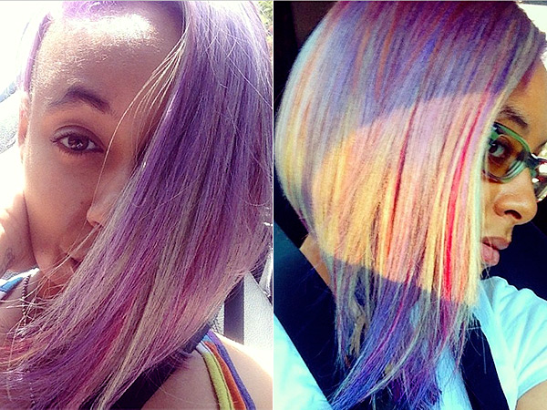 Raven-Symone purple and gray hair