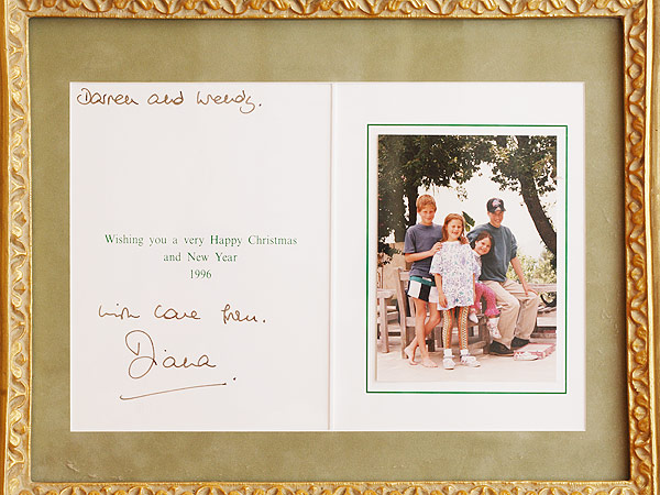 Princess Diana's 1996 holiday card, featuring a young William and Harry