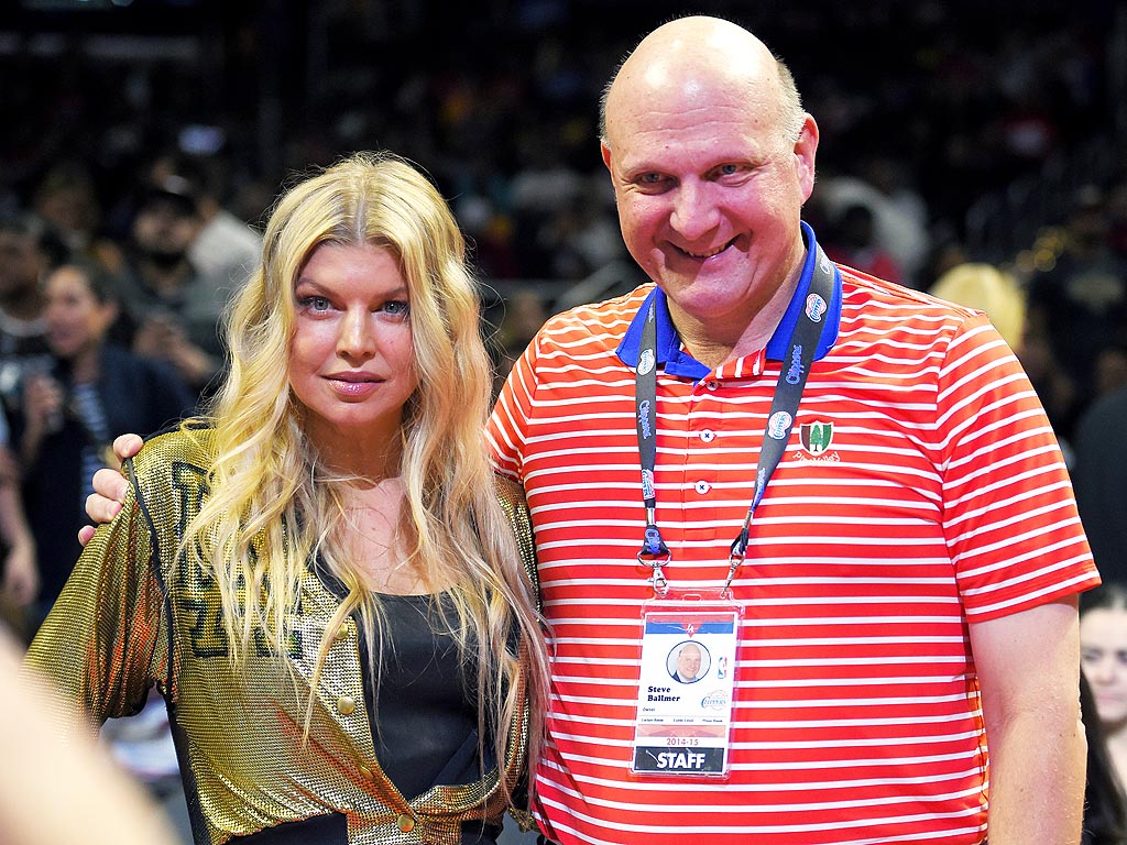 Steve Ballmer Shows Fergie Some 'L.A.Love' with a Clippers Game Dance - People Magazine