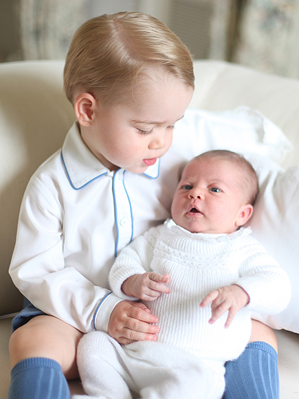 A Kiss from Prince George to Princess Charlotte! See All 4 Delicious Portraits of the Royal Siblings (PHOTOS)| The British Royals, The Royals, Prince George, Princess Charlotte