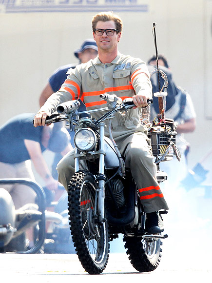 Chris Hemsworth Calls His Adorable Ghostbusters Character a 'Big, Dumb Puppy Dog' in Newly Released Footage| Ghostbusters, Movie News, Chris Hemsworth