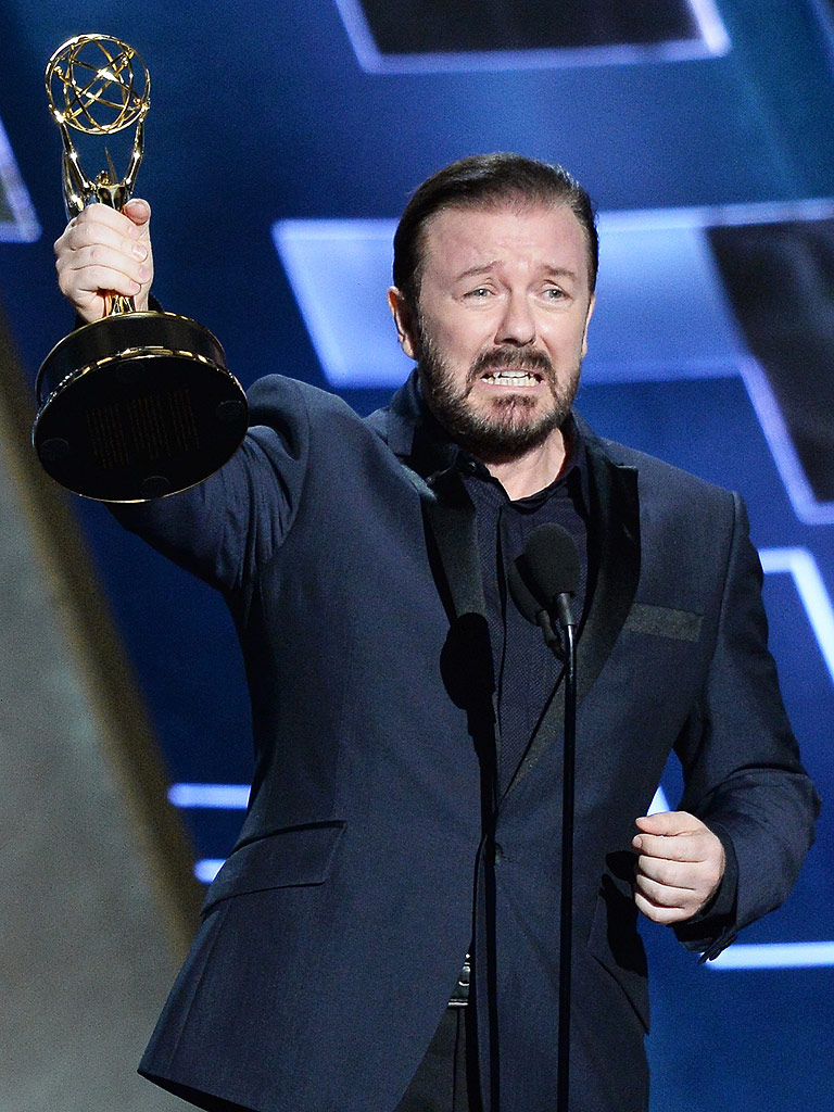 Ricky Gervais at the Emmy Awards 2015: Video : People.com