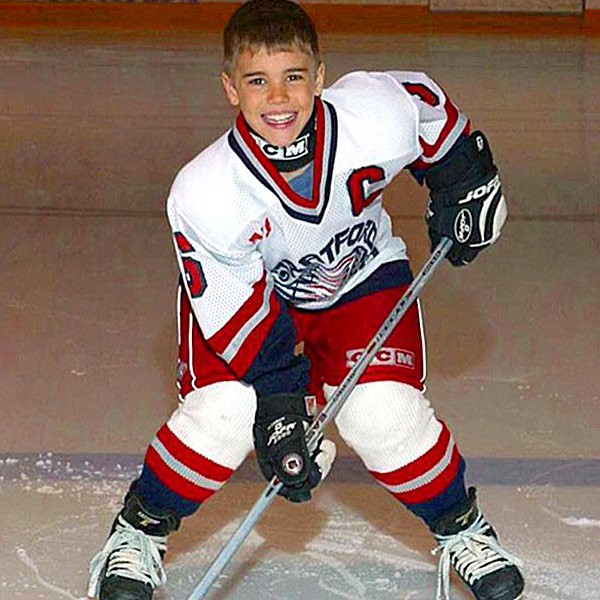 Justin Bieber Shares Throwback Hockey Picture