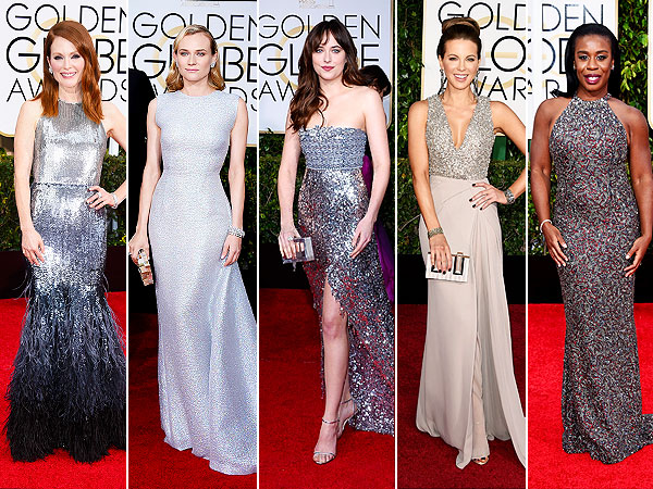 Silver Dresses Golden Globes 2015