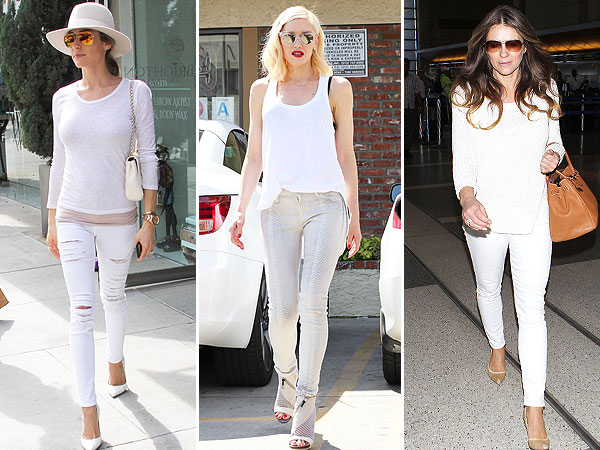 celebs in white jeans