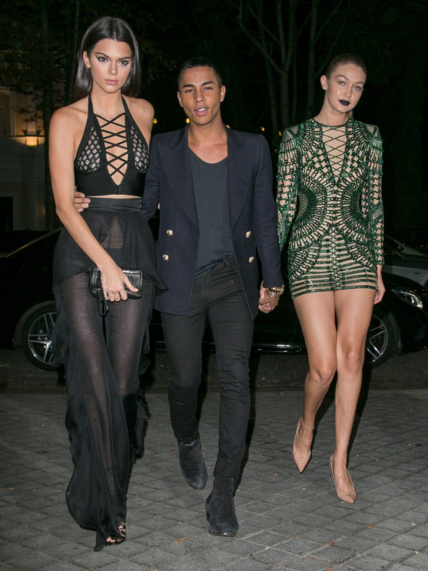 Kendall Jenner sheer Balmain outfit