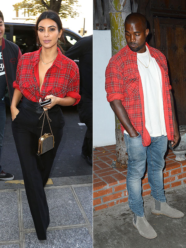 Kim Kardashian Kanye West twinning