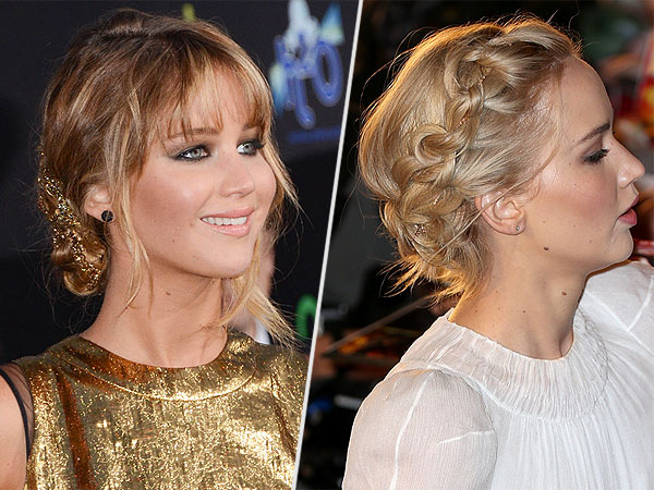 Jennifer Lawrence necklace in hair