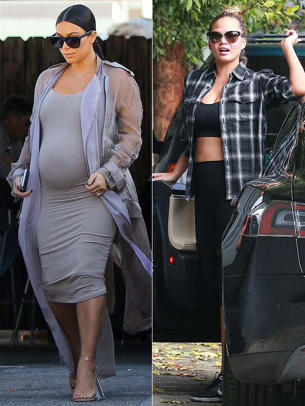 Kim Kardashian Chrissy Teigen Maternity Style