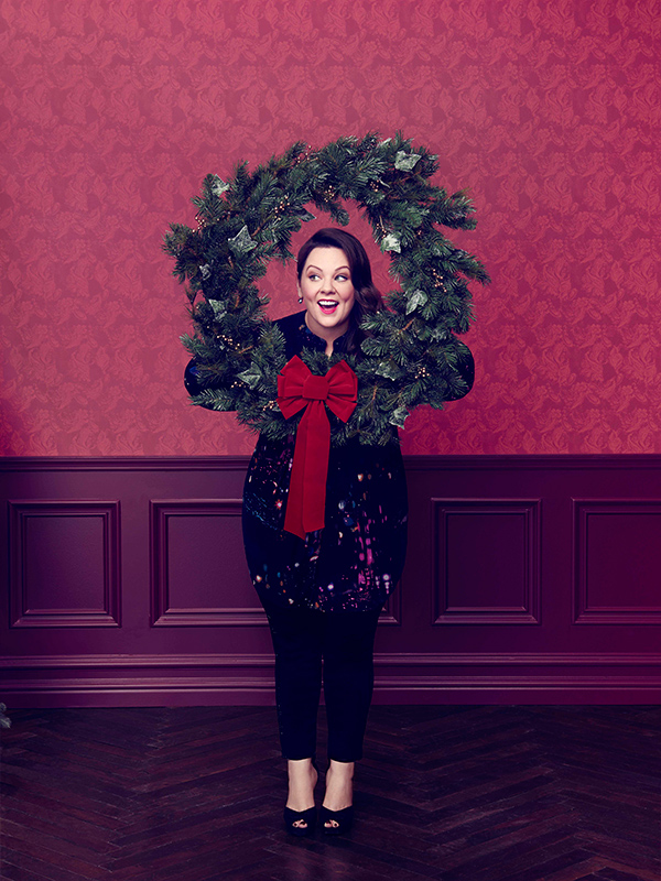 Melissa McCarthy Shows Off Her Funny Side While Modeling Festive Looks(01)