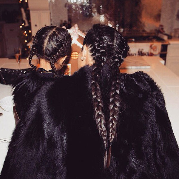 Kim Kardashian and North West braids