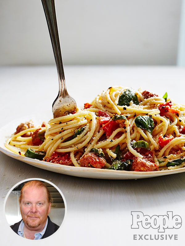 Mario Batali's Tomato & Chorizo Spaghetti Is a Weeknight Dinner Dream