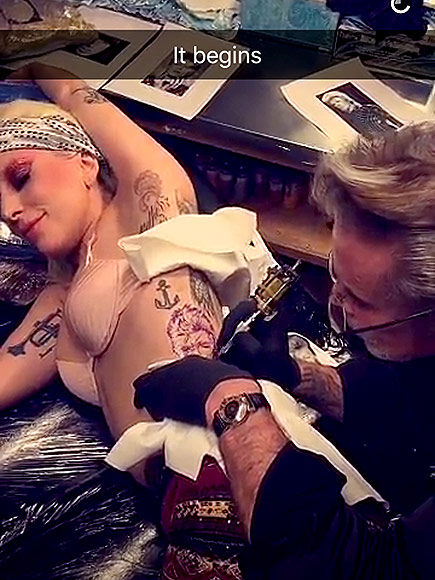 Lady Gaga's Fresh David Bowie Tattoo Has Healed – and It's on Display in This Sexy Dress| Music News, David Bowie, Lady Gaga
