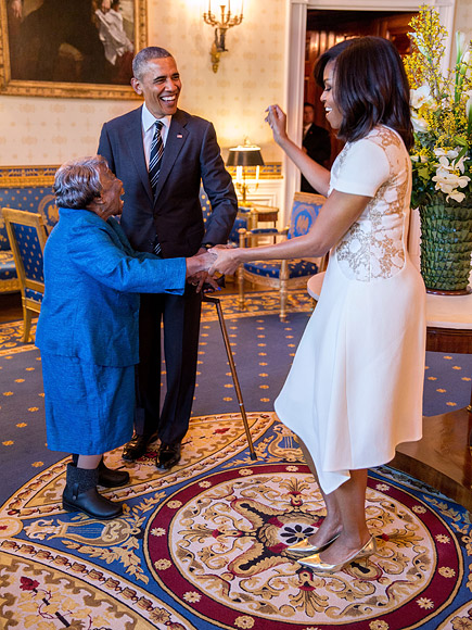 VIDEO: The Obamas' Visit with 106-Year-Old Virginia McLaurin Prompts a White House Dance Party| politics, Barack Obama, Michelle Obama