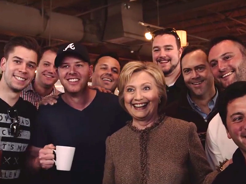 Watch Hillary Clinton Accidentally Crash a Bachelor Party, Joke 'I Love Having Men at My Feet'| 2016 Presidential Elections, politics, Hillary Rodham Clinton